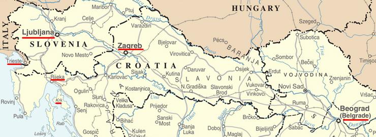 Map of the Main Yugoslav settings in Cloud Cover
